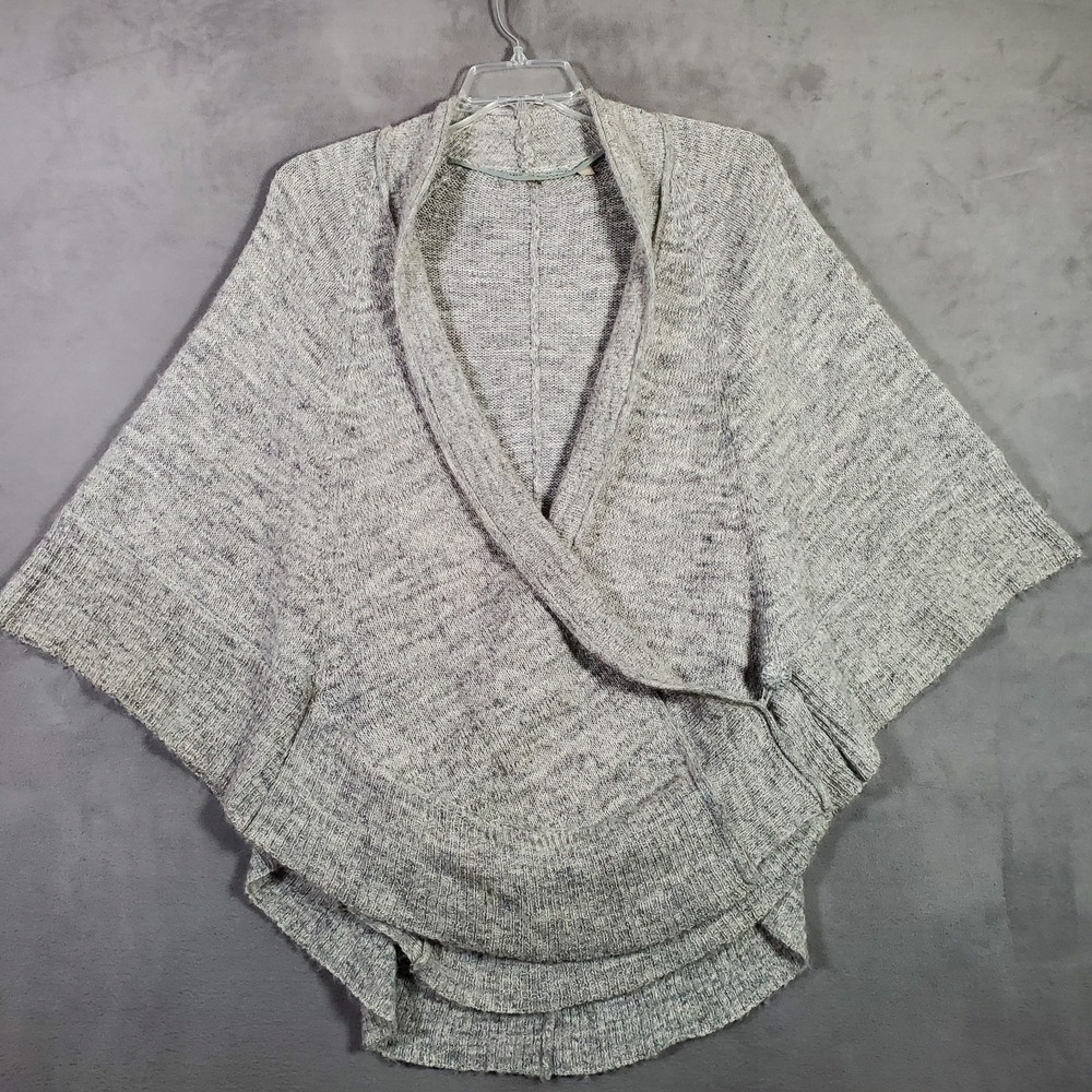 Knitted‎ & Knotted Cardigan Cape Sweater Womens S Gray Alpaca Wool Blend Minimal